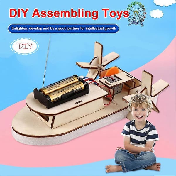Navigation Paddle Wheel Ship DIY Trä Hantverkssats Fjärrkontroll