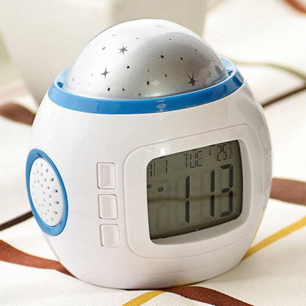 Projection Light Clock Backlight Snooze Function Sky Projector Digital Alarm Clock with Music Thermometer Calendar