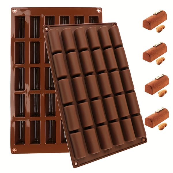 30-hulls non-stick silikonform for müslibarer, sjokoladetrøfler, brownies, ostekake, pudding