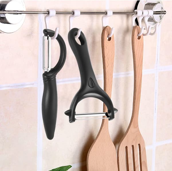 2 Pieces Peelers, Fruit Peeler Universal Peeler Potato Peeler for Vegetables Fruit Carrots (Black)
