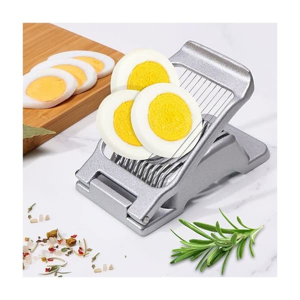 Eggeskjærer i rustfritt stål, tåler oppvaskmaskin, eggdeler, potetkutter, egghakker, jordbærkutter, visp, eggdeler, eggdeler