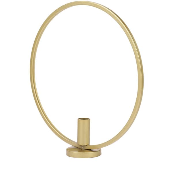 3D Rund Gull Metall Lysestake Geometrisk Lysestake Telys Bryllupsdekorasjon Ornamenter (Gull)