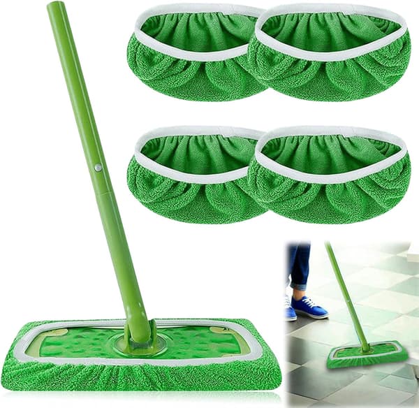 Swiffer Sweeper Mopp-erstatningsputer, kluter til Swiffer gulvmopp, gjenbrukbart trekk 2 stk 2 st