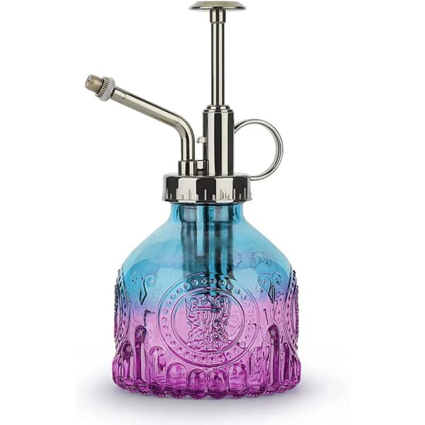 Glass Water Spray Bottle for Plants, 200ml Retro with Top Pump, Mist Sprayer