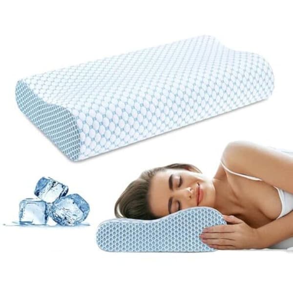Ergonomisk minneskumpute for side- og ryggsovere 50x30cm Komfortabel Fast Avslappende Søvn