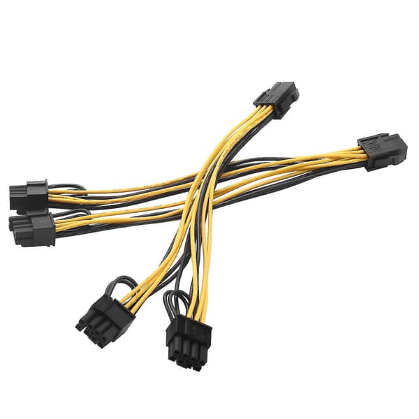 10 stk 6-pin til dobbel PCIe 8-pin (6+2) Grafikkort PCI Express Strømadapter GPU VGA Y-splitter Forlengelse