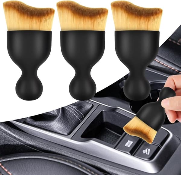 Car Interior Cleaning Brush, Soft Scratch-Free for Dashboard and Vents, 3 Pieces, 9x5cm