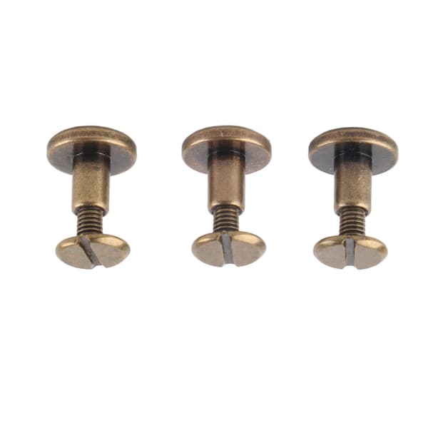 20 stk Flathode Kobber Messing Skruer Muttere Nagler Lærhette Tilbehør (8mm)