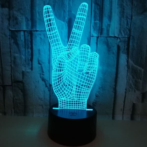 V-segergest 3D-lamppu 7 värillä, kosketusherkkä, stereoskooppinen 3D V