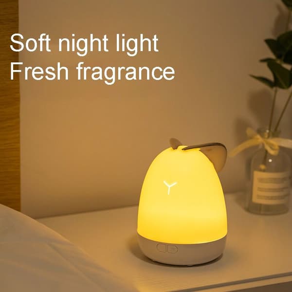 Aromaterapi-lampe søt barn LED nattlys dekompresjon soverom søvn bærbar nattlampe julegave hvit+rosa