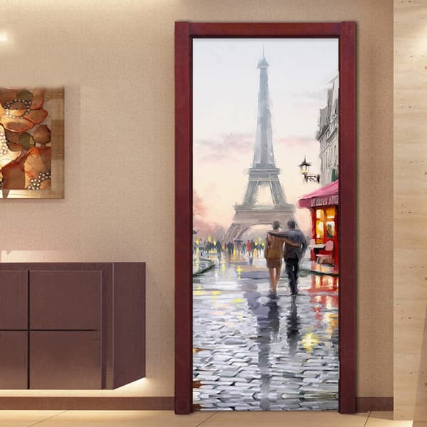 77x200cm Dörrdekal Trompe l'oeil Effekt 3D Tapet (Stil 16)