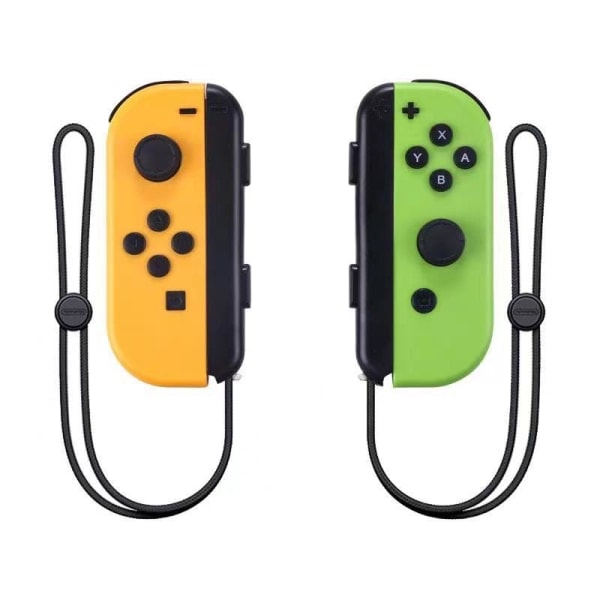 NS-switch vänster och höger handtag joycon handtag switch bluetooth handtag med fjärrkontroll och handledsrem Gulgrön Yellow-green handle