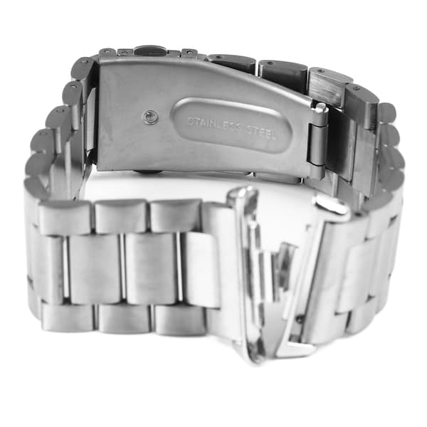 Smartwatch band with double snap clasp 3 beads stainless steel replacement strap for Mi Band 8 Pro Silver