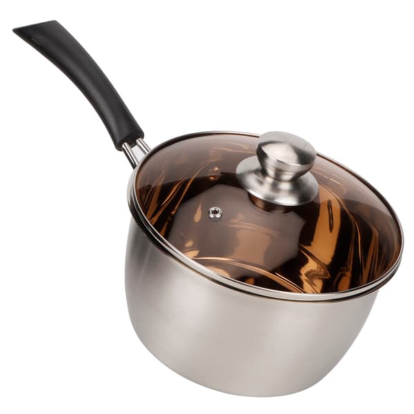 Small Soup Pot Thickened Composite Steel Non-Magnetic Single Handle Cooking Kitchenware 18cm