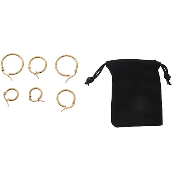 3 Par 15mm 20mm 25mm Rustfrit Stål Hoop Øreringe Sæt