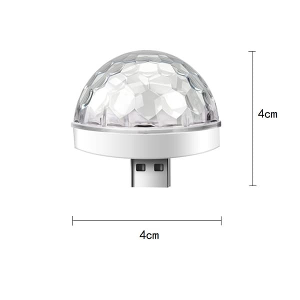USB Mini Discolys, 3-pakning, Lydaktiverte Festlamper