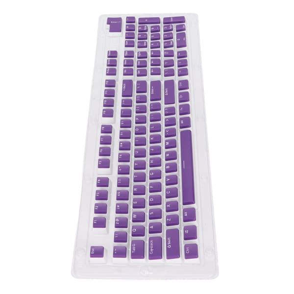 Keyboard Keycaps 110 Keys FOS Step OEM Height 2-Color Injection Molding Computer Accessories Purple White Characters