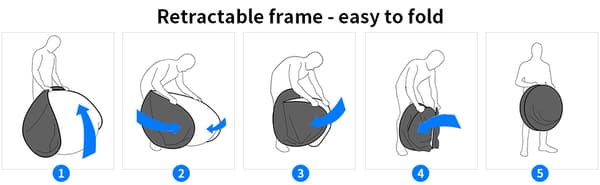 1 stk 31,5 tommer / 80 cm Lysreflektor Sammenklappelig Multi-Rulle Remtaske