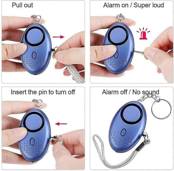 5-pack 140db Personal Security Alarm Keychain with LED Light, Personal Alarm [Db]