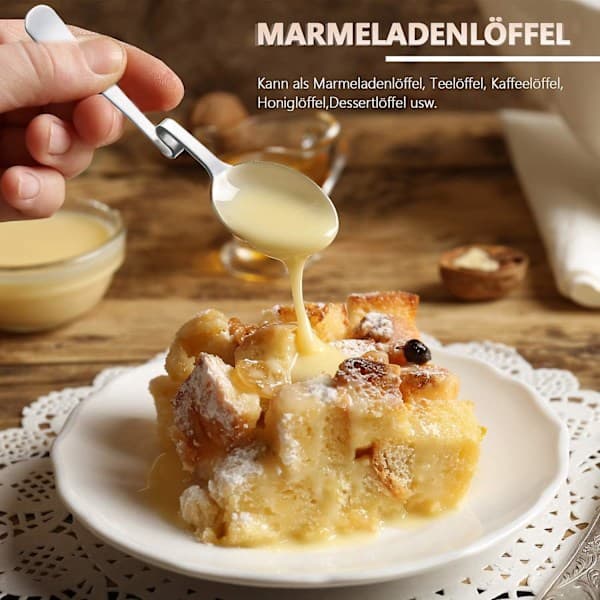 Marmeladeske, Latte Macchiato Ske i Rustfrit Stål, Hængeske Sæt 4 Stykker til Kaffe, Te, Kage