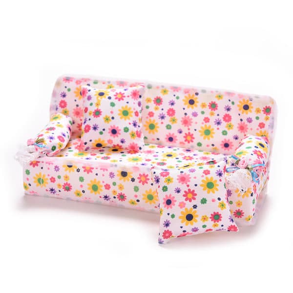 1 stk./sæt sofa med 2 puder til Barbie-dukke børns dukkehus