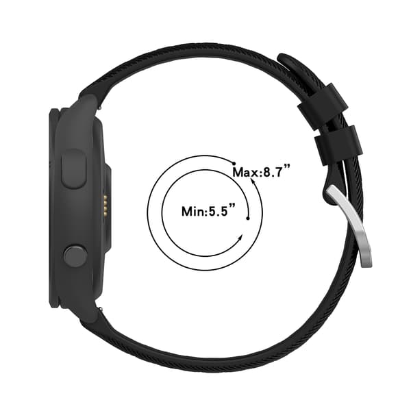 Silikoninen kellonranneke Garmin Forerunner 265S Musta Garmin Forerunner 265S 18 mm