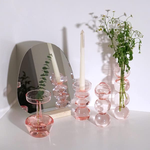 Hydroponic Flower Vase, Three Globes 16.5 cm High Transparent Plant G
