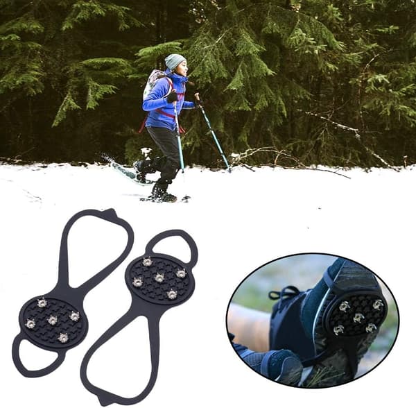 1 par sklisikre pigger og snøklør skotrekk for sko på is og