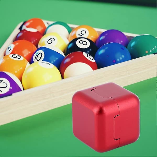 Bærbar Mini Biljard Pool Kø Kritt Holder Etui - Rød