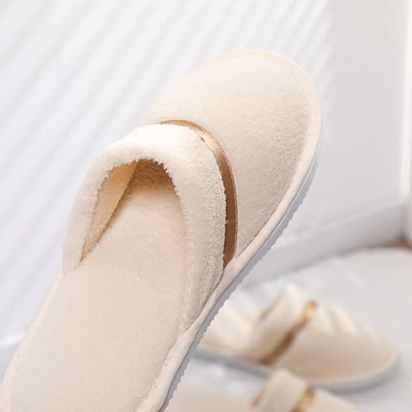 6 par tvättbara återanvändbara spa-tofflor utan skor Hem Bulk hotell