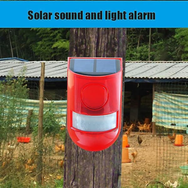 Trådlös solcellslarm Lampa IP65 Vattentät Utomhus Rörelsesensor