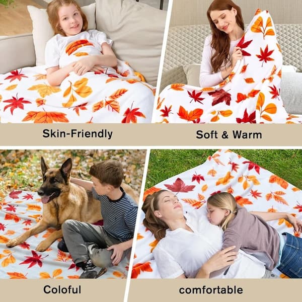 Höstfilt - Halloween Pumpa Plysch Ull Soffa Stol Picknick Dekor 127x152 cm Stil 2