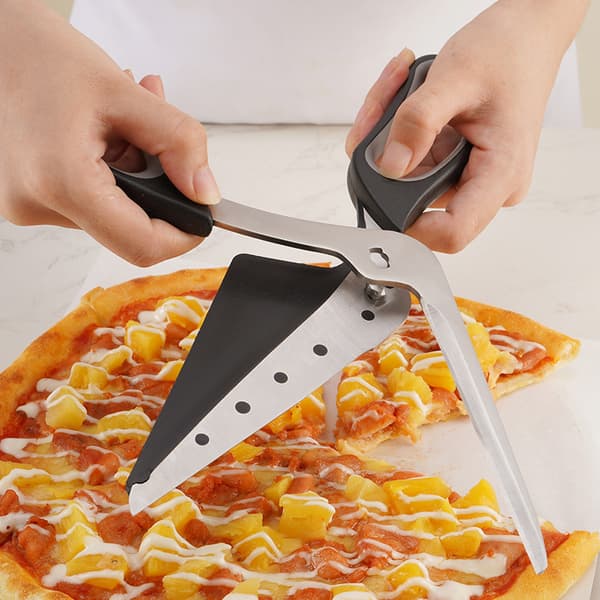 Pizzasaks i rustfrit stål med spatel