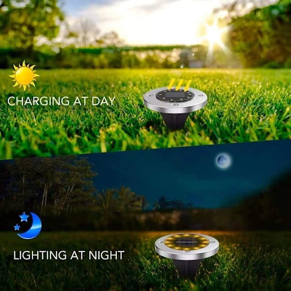 4 st solcellslampor för trädgård 12 LED solcellslampor utomhus solcellslampor varmvitt