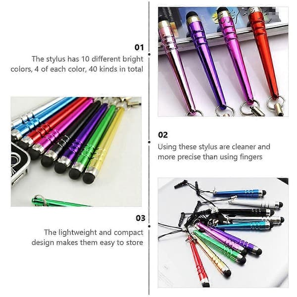 40 Pcs Baseball Bat Capacitor Pens Stylus Pens Versatile Capacitive Stylus