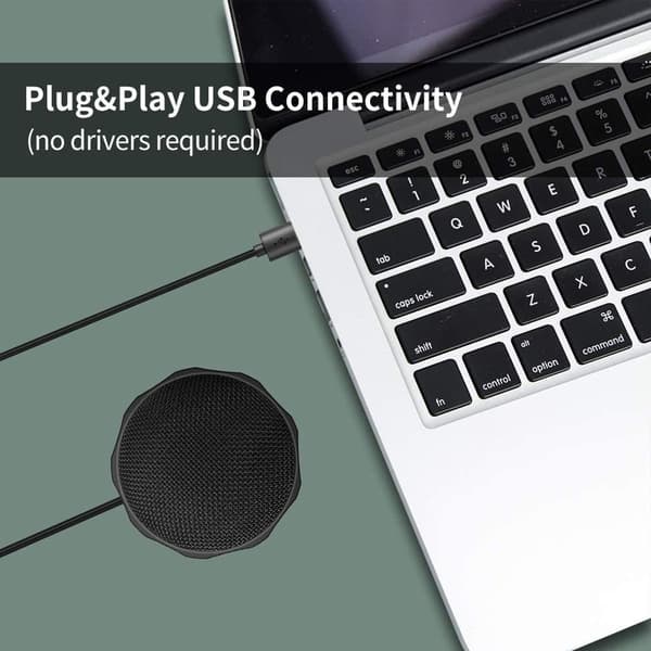 USB-skrivebords-/laptopdatamaskinmikrofon, 360° rundstrålende kondensator KLB