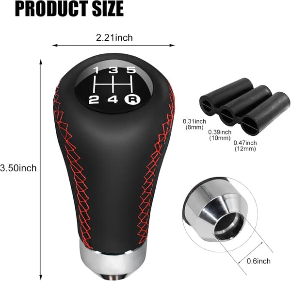(Red Line) Universal Gear Shift Knob 5-Speed Manual Transmission