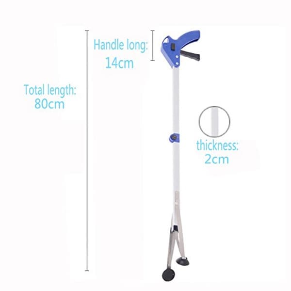 Teleskopisk sammenklappelig gribearm, blå, 80 cm, multifunktionel aluminium til ældre og handicappede