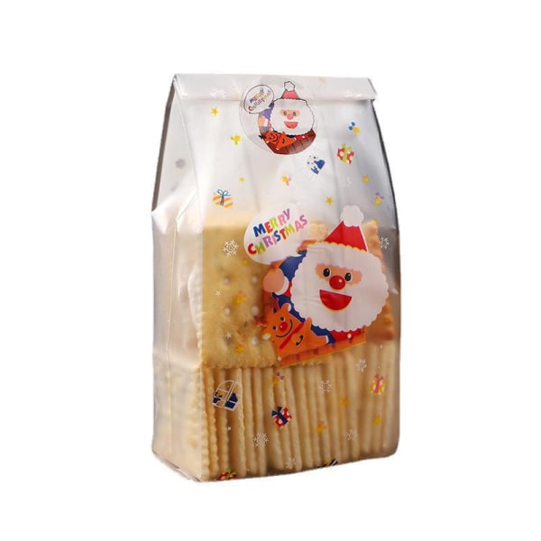 150 julkakor förpackningspåse Snack Crispy Snowflake Nougat Bakning Matpåse Maskinförseglingspåse