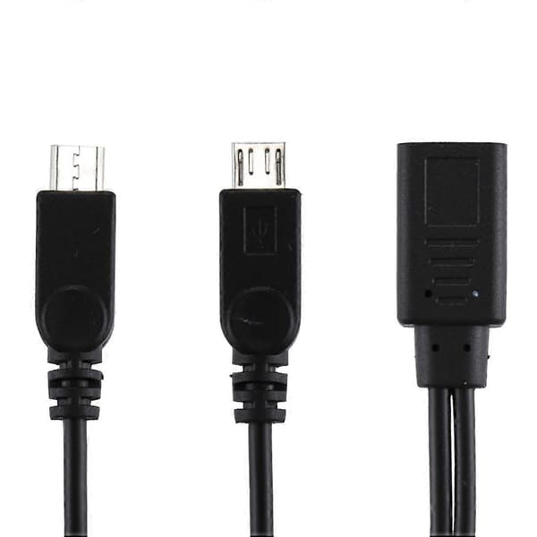 USB-C / Type-C naaras 2 x Micro USB uros -adapteri Y-kaapeli, kokonaispituus: noin 30 cm [DB] Ei määritelty Not Specified
