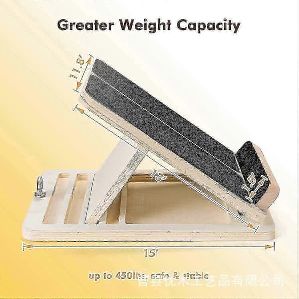 Professional Slant Board, Adjustable Wooden Calf Stretcher, Ankle Stretcher Board with Resistance Bands, Portable Foldable Design Exercise rope only Exercise rope only
