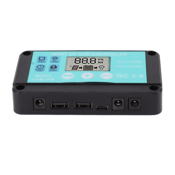 Solar Charge Controller Dual USB Output Fast Charging Solar Panel Regulator 12V/24V for Household Industry 50A