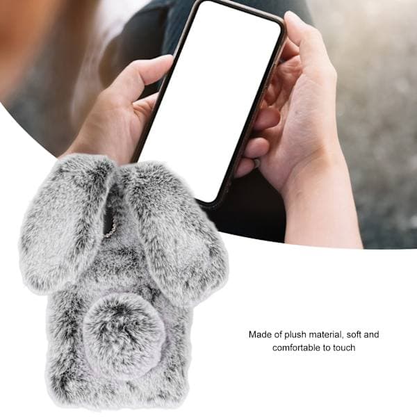 Cute Rabbit Ear Plush Case Soft Grey Rabbit Ear Case for iPhone 11