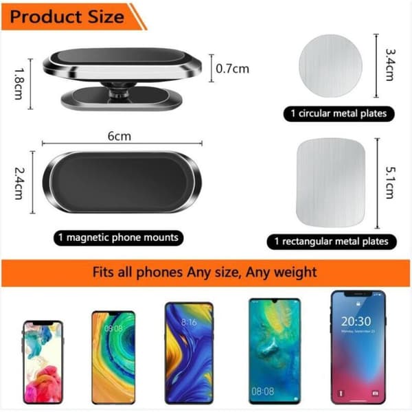 Magnetic Car Phone Holder 360 Degree Rotation Compatible with iPhone Samsung