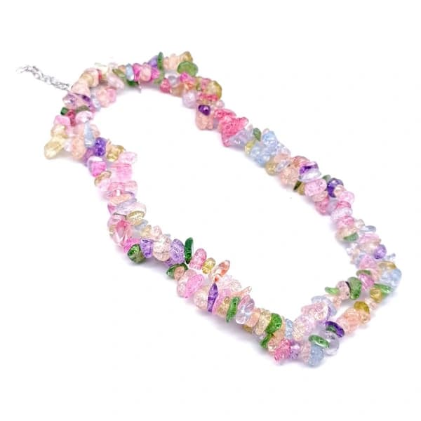 Chip Stone Necklace Natural Crystal Beads Chain