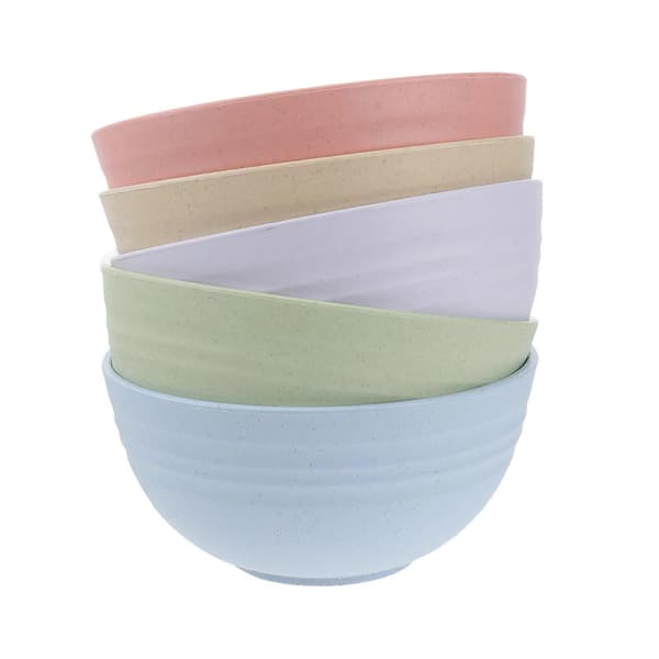 5 st 12cm Wheat Straw Salad Bowl Unbreakable Mixing Bowls Noodle Container Soup Bowl