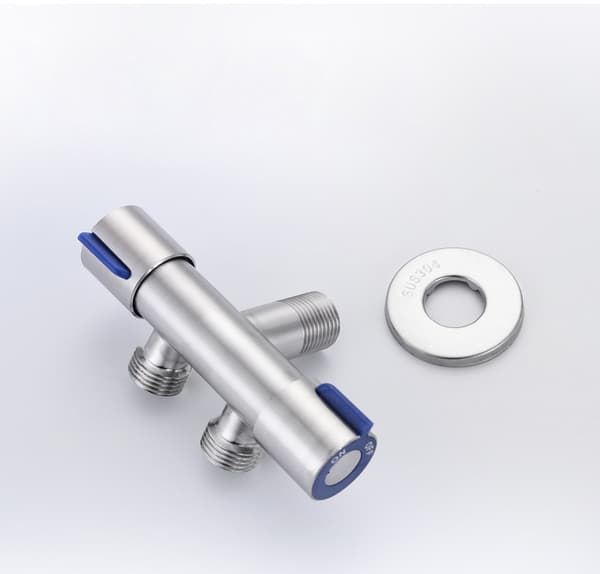 Sølv Bidet T-adapter med Ino stål vandstopventil