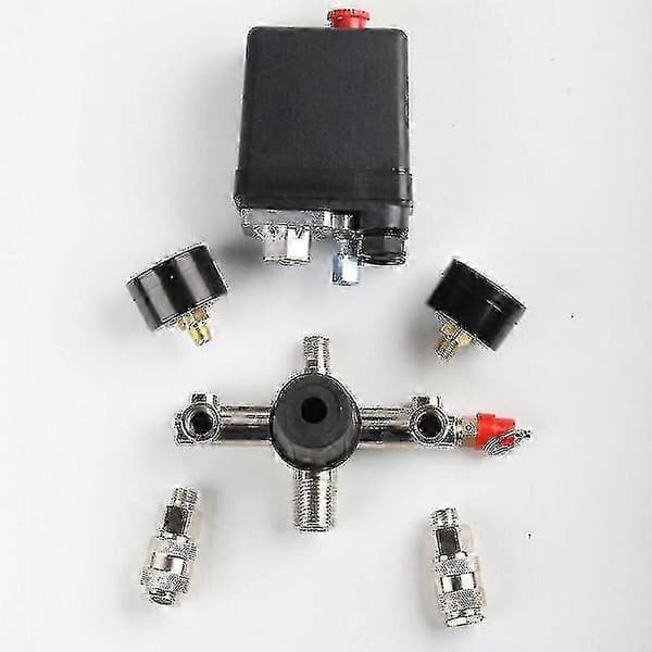 Trykregulator med trykkontakt til kompressor Trykkontakt med 2 displays