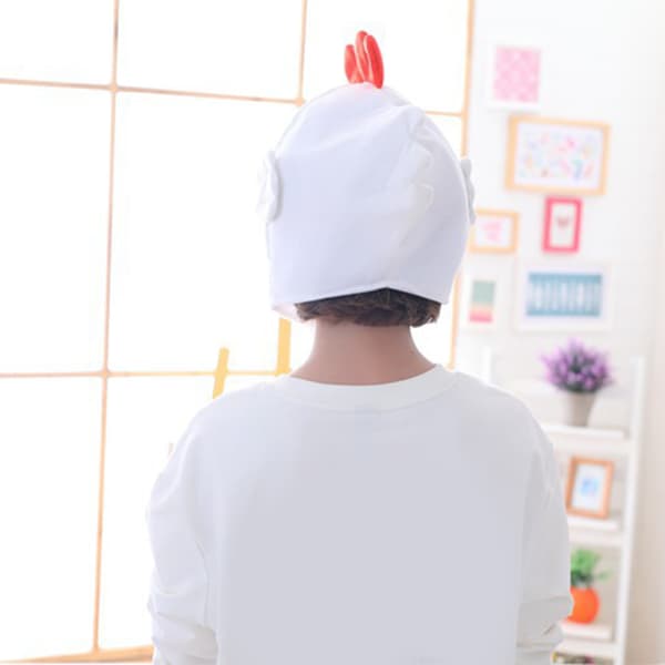 White Hat Comfortable Plush Cute Chicken Look Warm Hat for Shopping