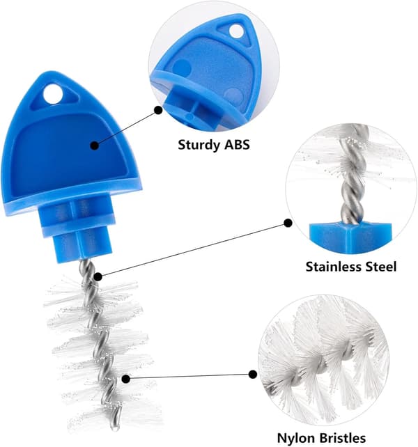 30 Pcs Beer Faucet Plug Brushes, Draft Beer Faucet Cap Cleaning Brushes for Bar Kegerator, Blue